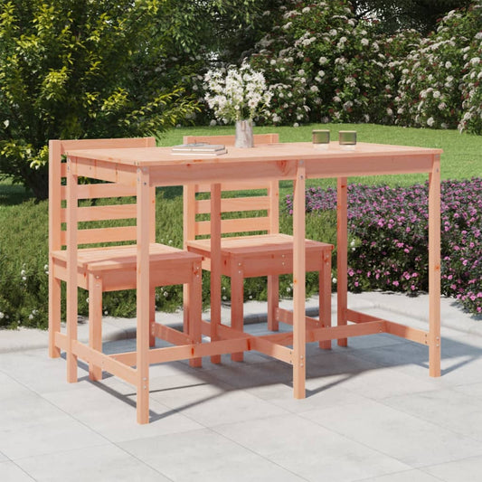 Solid Douglas Wood Garden Table - 159.5x82.5x110 cm, Natural Finish