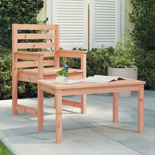 Solid Douglas Wood Garden Table, 82.5x50.5x45 cm - Natural Finish