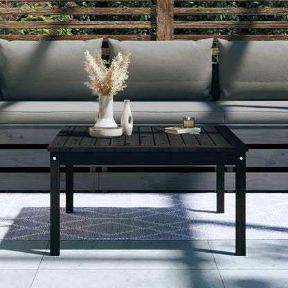 Solid Pine Wood Garden Table - Black, 82.5 cm Square