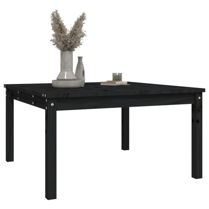 Solid Pine Wood Garden Table - Black, 82.5 cm Square
