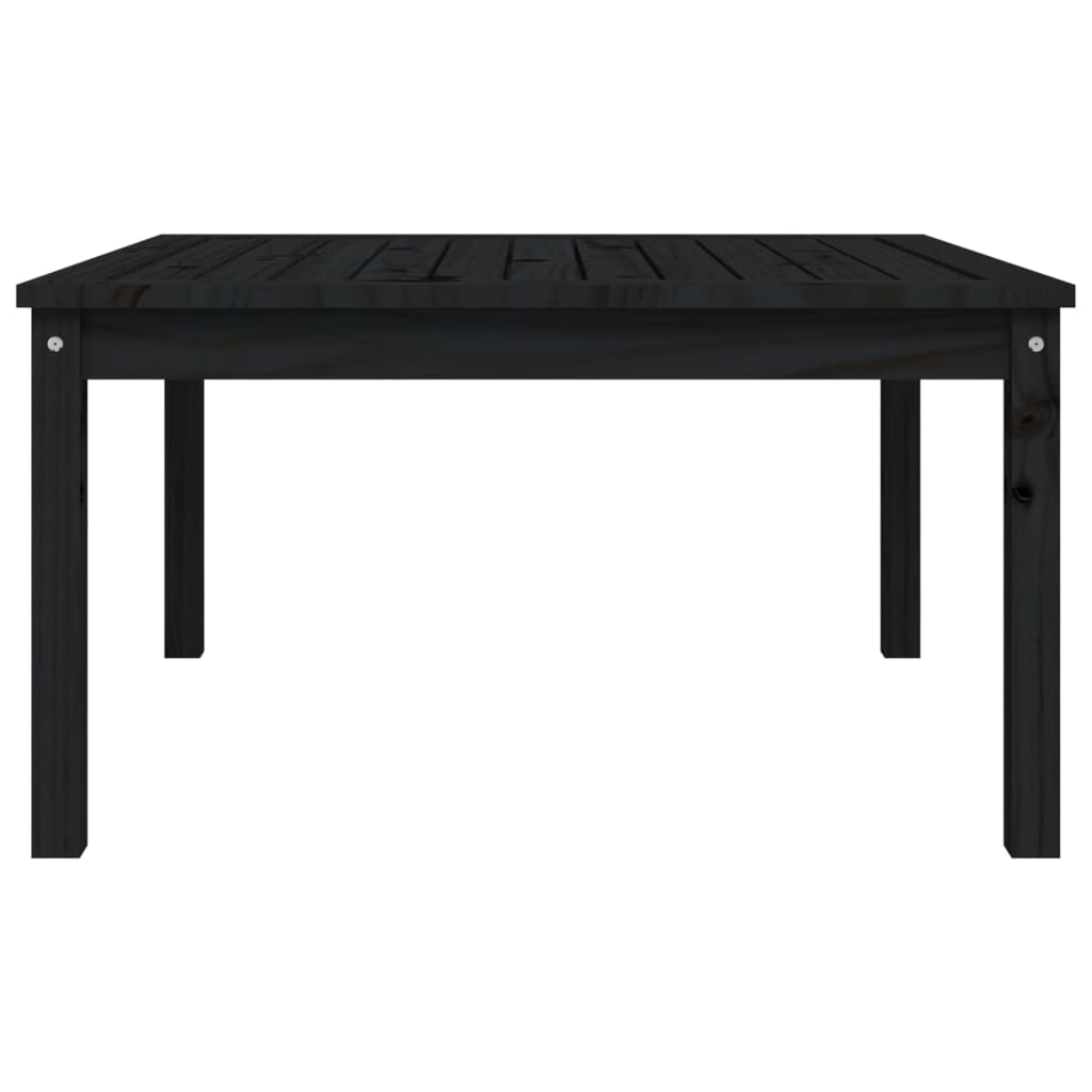 Solid Pine Wood Garden Table - Black, 82.5 cm Square