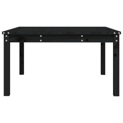 Solid Pine Wood Garden Table - Black, 82.5 cm Square