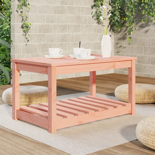 Solid Douglas Wood Garden Table - 82.5x50.5x45 cm, Natural Finish