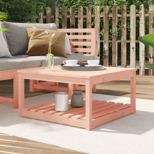 Solid Douglas Wood Garden Table - 82.5x82.5x45 cm, Natural Finish