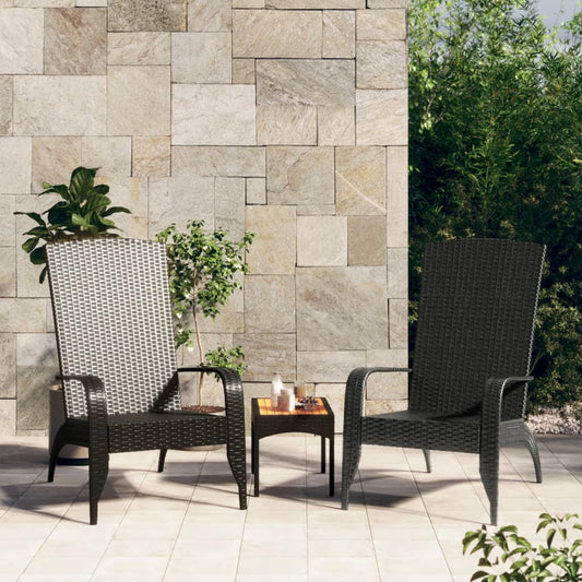 Black Poly Rattan Garden Adirondack Chair - Elegant Outdoor Seating