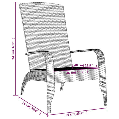 Grey Poly Rattan Garden Adirondack Chair - Stylish & Durable Seating
