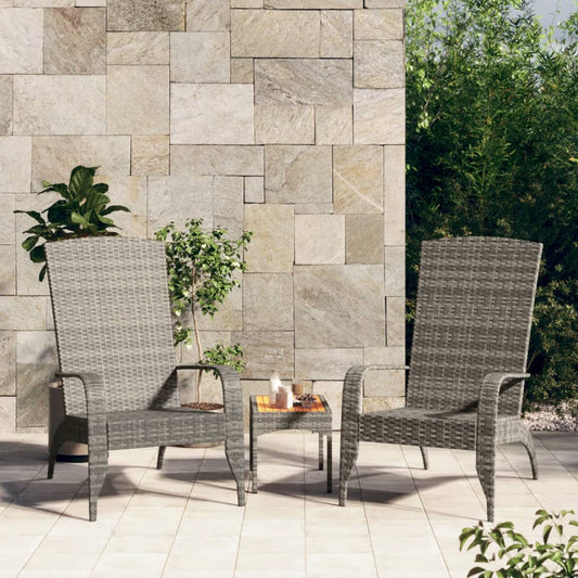 Grey Poly Rattan Garden Adirondack Chair - Stylish & Durable Seating