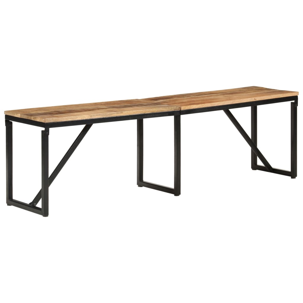 Solid Mango Wood Bench 160x35x46 cm - Natural Finish