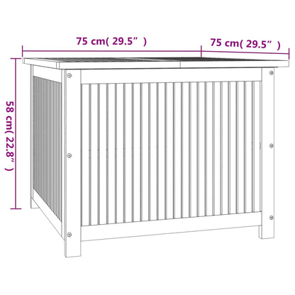 Solid Acacia Wood Garden Storage Box 75x75x58 cm