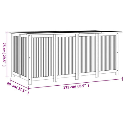 Solid Acacia Garden Storage Box 175x80x75 cm - Durable & Stylish