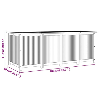 Large Solid Acacia Wood Garden Storage Box - 200x80x75 cm