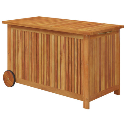 Mobile Garden Storage Box 90x50x58 cm Solid Acacia Wood