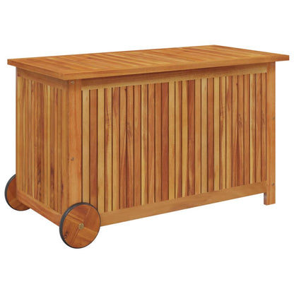 Mobile Garden Storage Box 90x50x58 cm Solid Acacia Wood