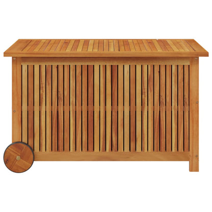 Mobile Garden Storage Box 90x50x58 cm Solid Acacia Wood