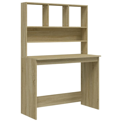 Sonoma Oak Desk with Shelves 102x45x148 cm - Engineered Wood