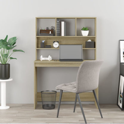 Sonoma Oak Desk with Shelves 102x45x148 cm - Engineered Wood