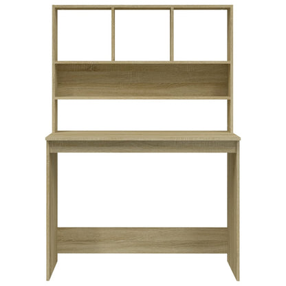 Sonoma Oak Desk with Shelves 102x45x148 cm - Engineered Wood
