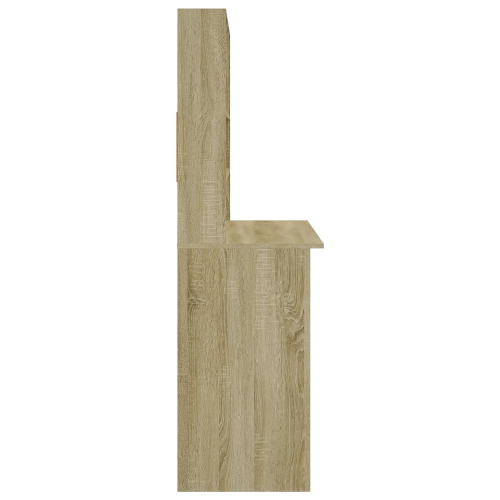 Sonoma Oak Desk with Shelves 102x45x148 cm - Engineered Wood