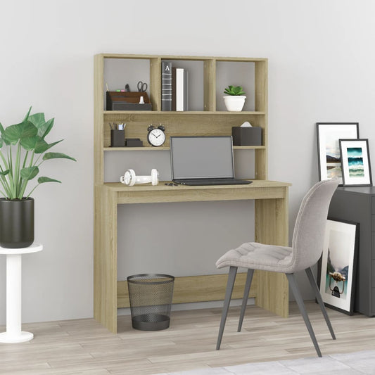 Sonoma Oak Desk with Shelves 102x45x148 cm - Engineered Wood