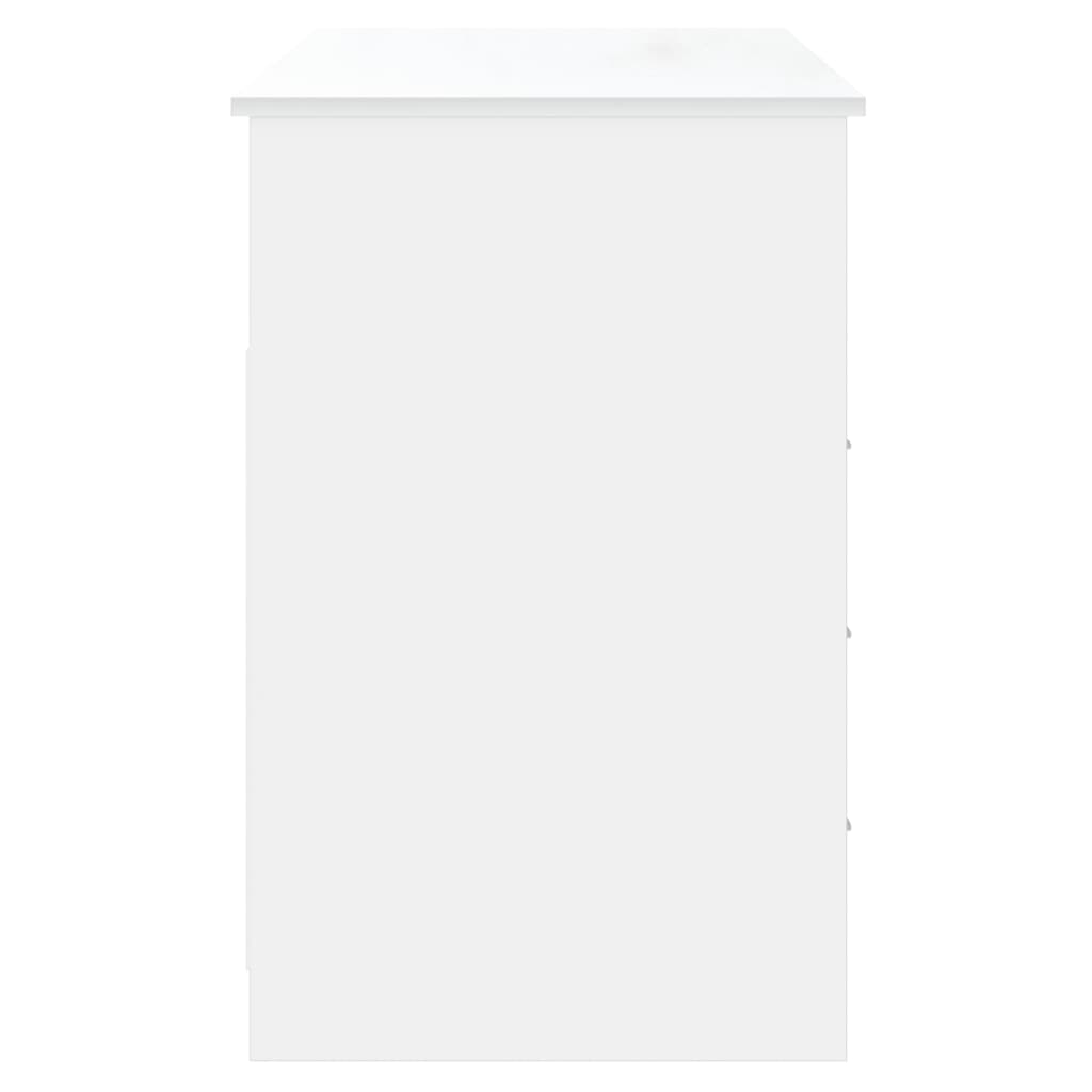 White Engineered Wood Desk with Drawers - 102x50x76 cm