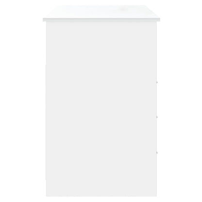 White Engineered Wood Desk with Drawers - 102x50x76 cm