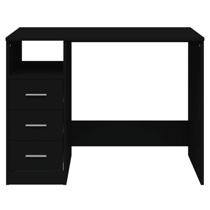 Black Engineered Wood Desk with Drawers - 102x50x76 cm