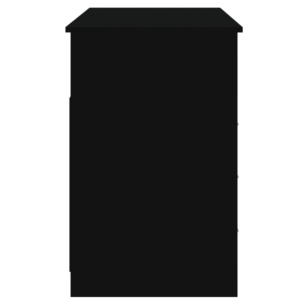 Black Engineered Wood Desk with Drawers - 102x50x76 cm