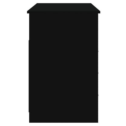 Black Engineered Wood Desk with Drawers - 102x50x76 cm
