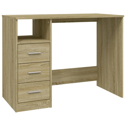 Sonoma Oak Desk with Drawers 102x50x76 cm - Engineered Wood