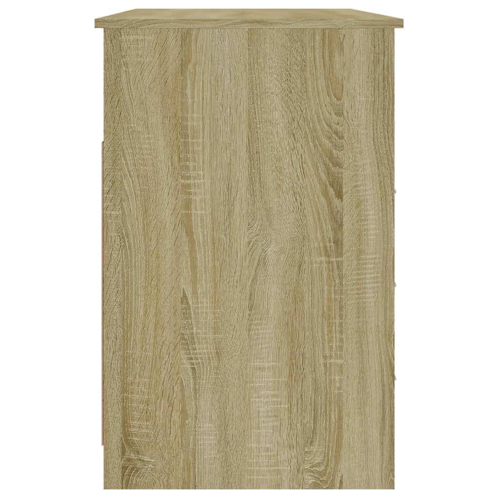 Sonoma Oak Desk with Drawers 102x50x76 cm - Engineered Wood