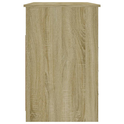Sonoma Oak Desk with Drawers 102x50x76 cm - Engineered Wood