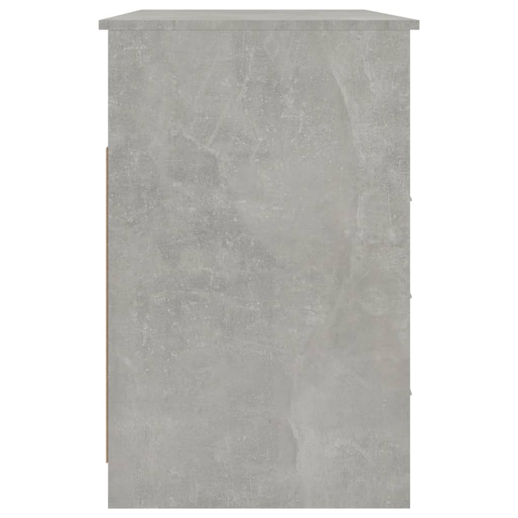 Concrete Grey Desk with Drawers, 102x50x76cm, Engineered Wood