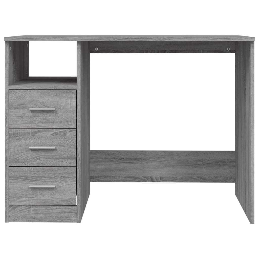 Stylish Grey Sonoma Desk with Drawers, 102x50x76 cm, Engineered Wood