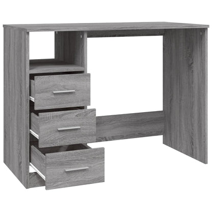 Stylish Grey Sonoma Desk with Drawers, 102x50x76 cm, Engineered Wood