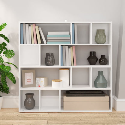 White Book Cabinet/Room Divider - 105x24x102 cm, Stylish & Functional