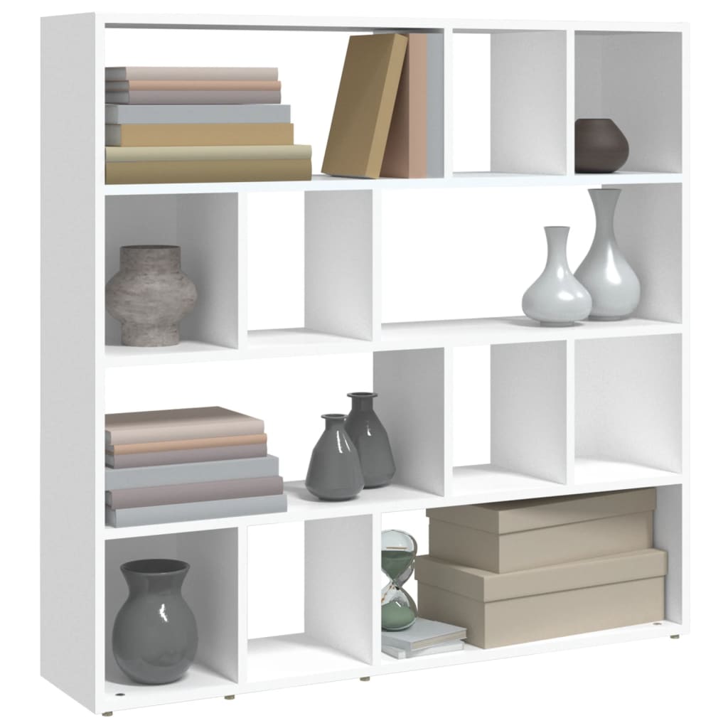 White Book Cabinet/Room Divider - 105x24x102 cm, Stylish & Functional