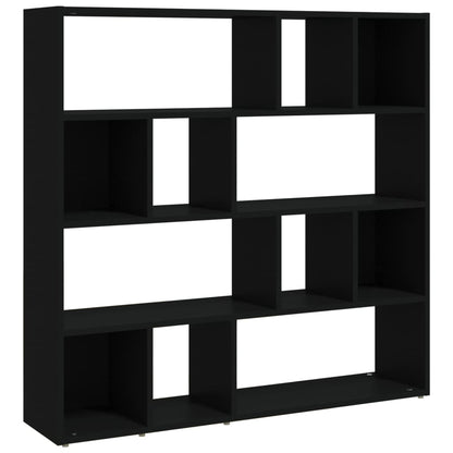 Modern Black Book Cabinet/Room Divider - 105x24x102 cm MDF Design