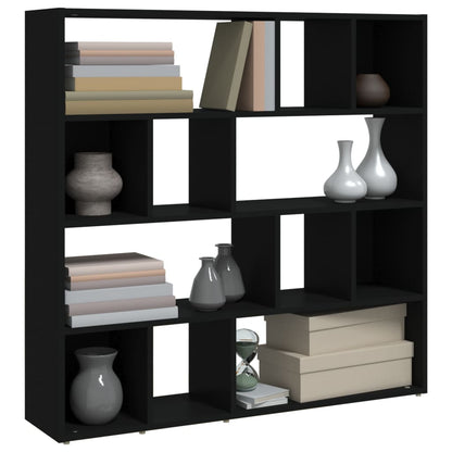 Modern Black Book Cabinet/Room Divider - 105x24x102 cm MDF Design