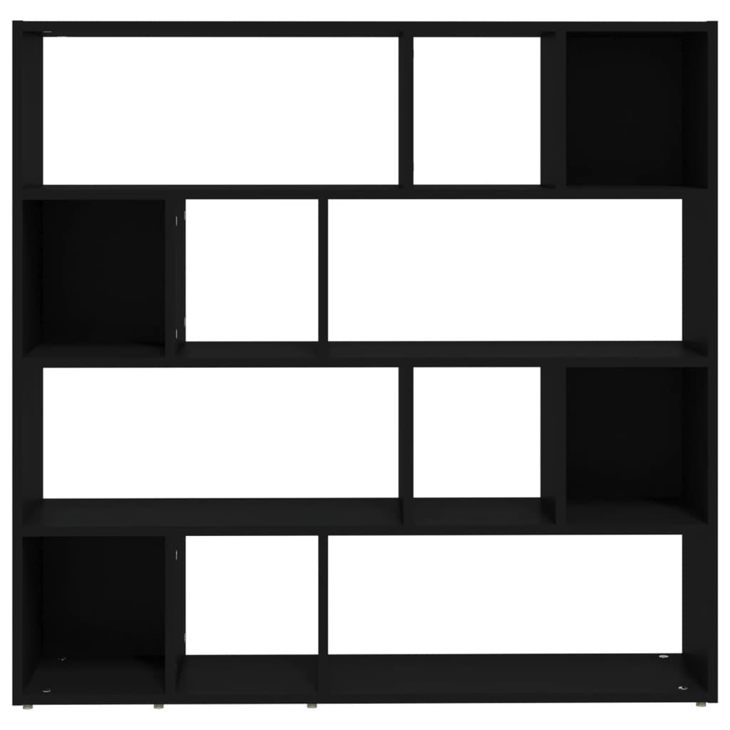Modern Black Book Cabinet/Room Divider - 105x24x102 cm MDF Design