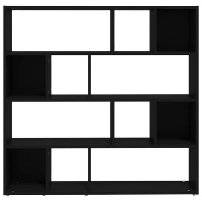 Modern Black Book Cabinet/Room Divider - 105x24x102 cm MDF Design