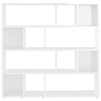 High Gloss White Book Cabinet & Room Divider 105x24x102 cm