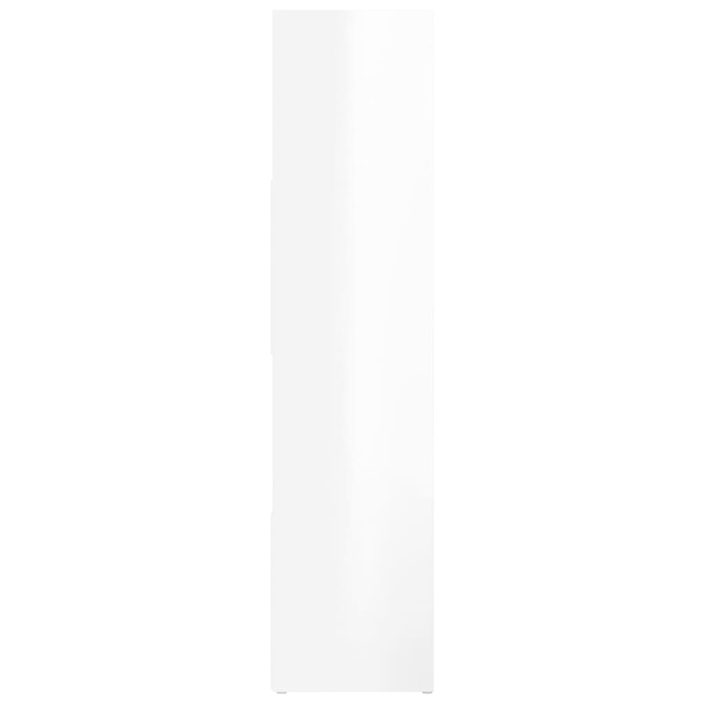 High Gloss White Book Cabinet & Room Divider 105x24x102 cm