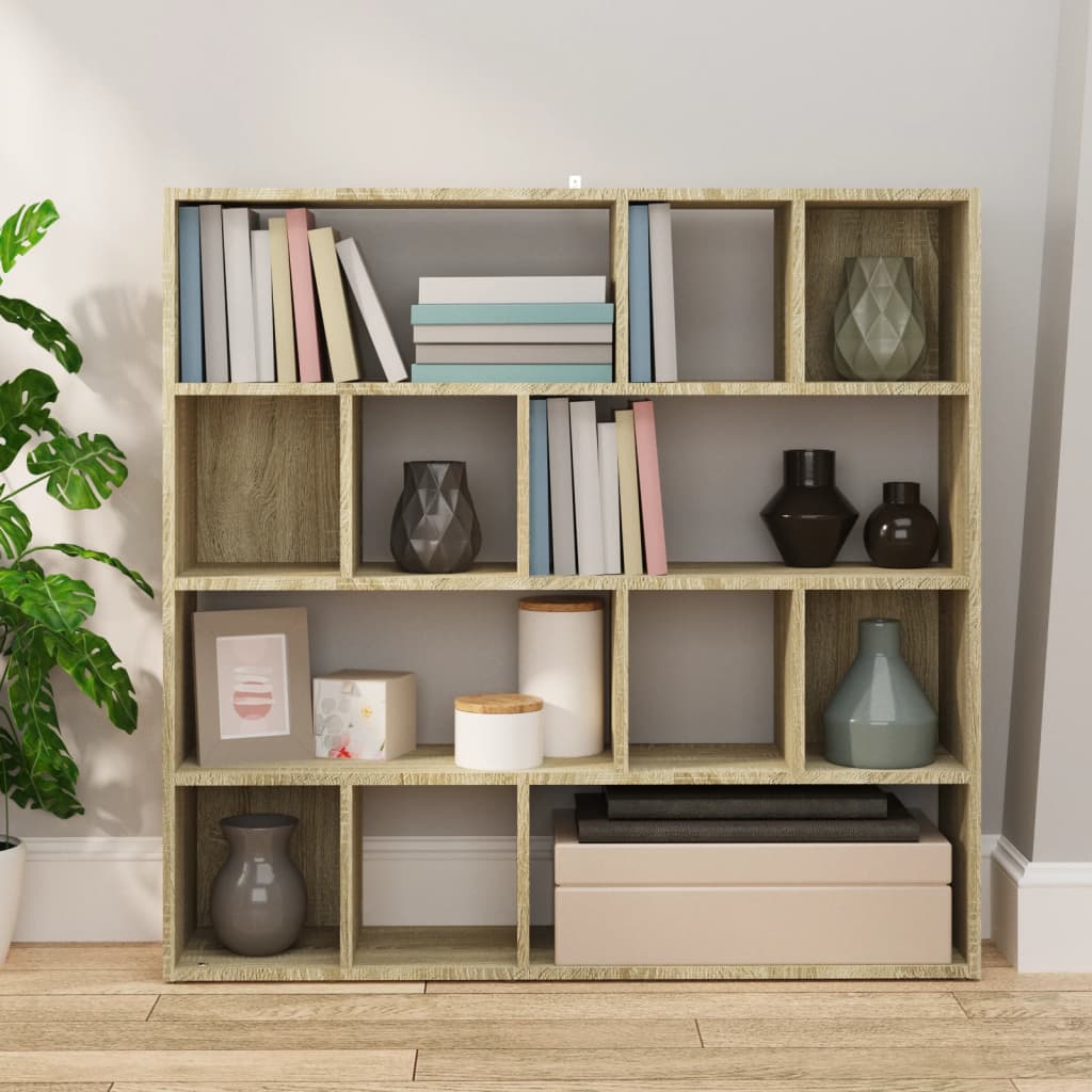Sonoma Oak Book Cabinet & Room Divider - 105x24x102 cm, Stylish & Functional