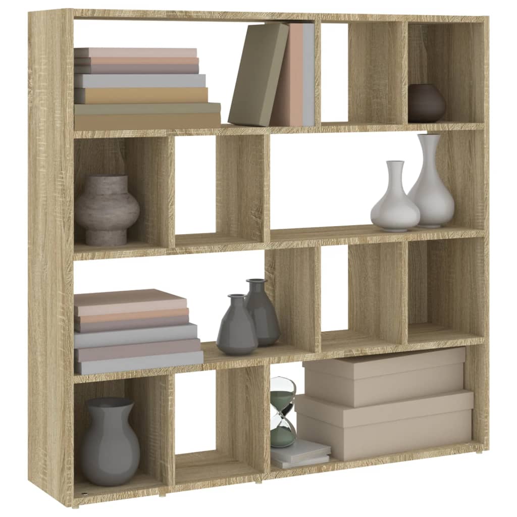 Sonoma Oak Book Cabinet & Room Divider - 105x24x102 cm, Stylish & Functional