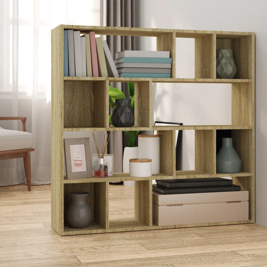 Sonoma Oak Book Cabinet & Room Divider - 105x24x102 cm, Stylish & Functional