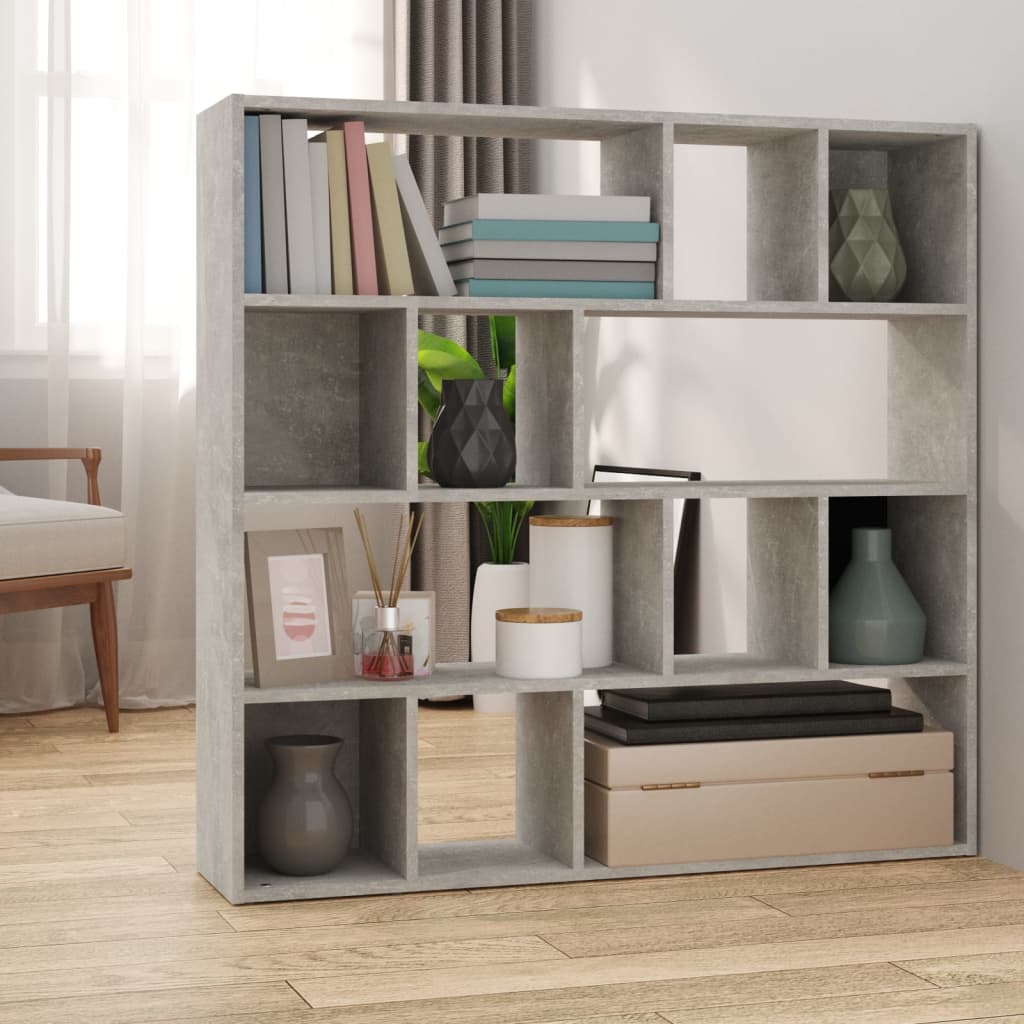 Concrete Grey Book Cabinet/Room Divider 105x24x102 cm
