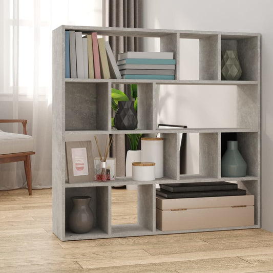 Concrete Grey Book Cabinet/Room Divider 105x24x102 cm