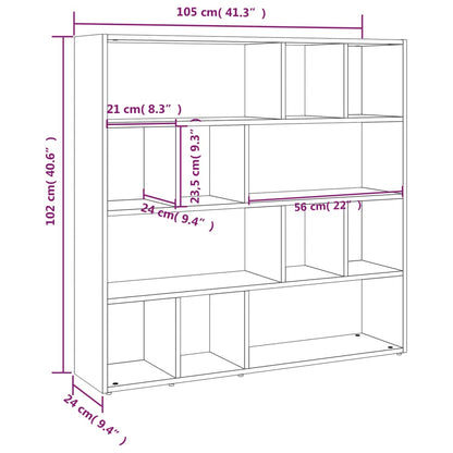 Book Cabinet/Room Divider Smoked Oak 105x24x102 cm