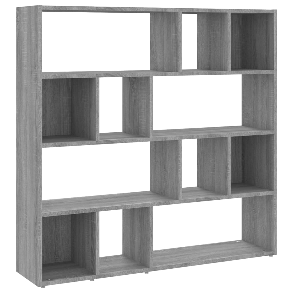 Grey Sonoma Book Cabinet/Room Divider - 105x24x102 cm - Versatile Decor