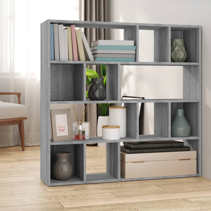 Grey Sonoma Book Cabinet/Room Divider - 105x24x102 cm - Versatile Decor